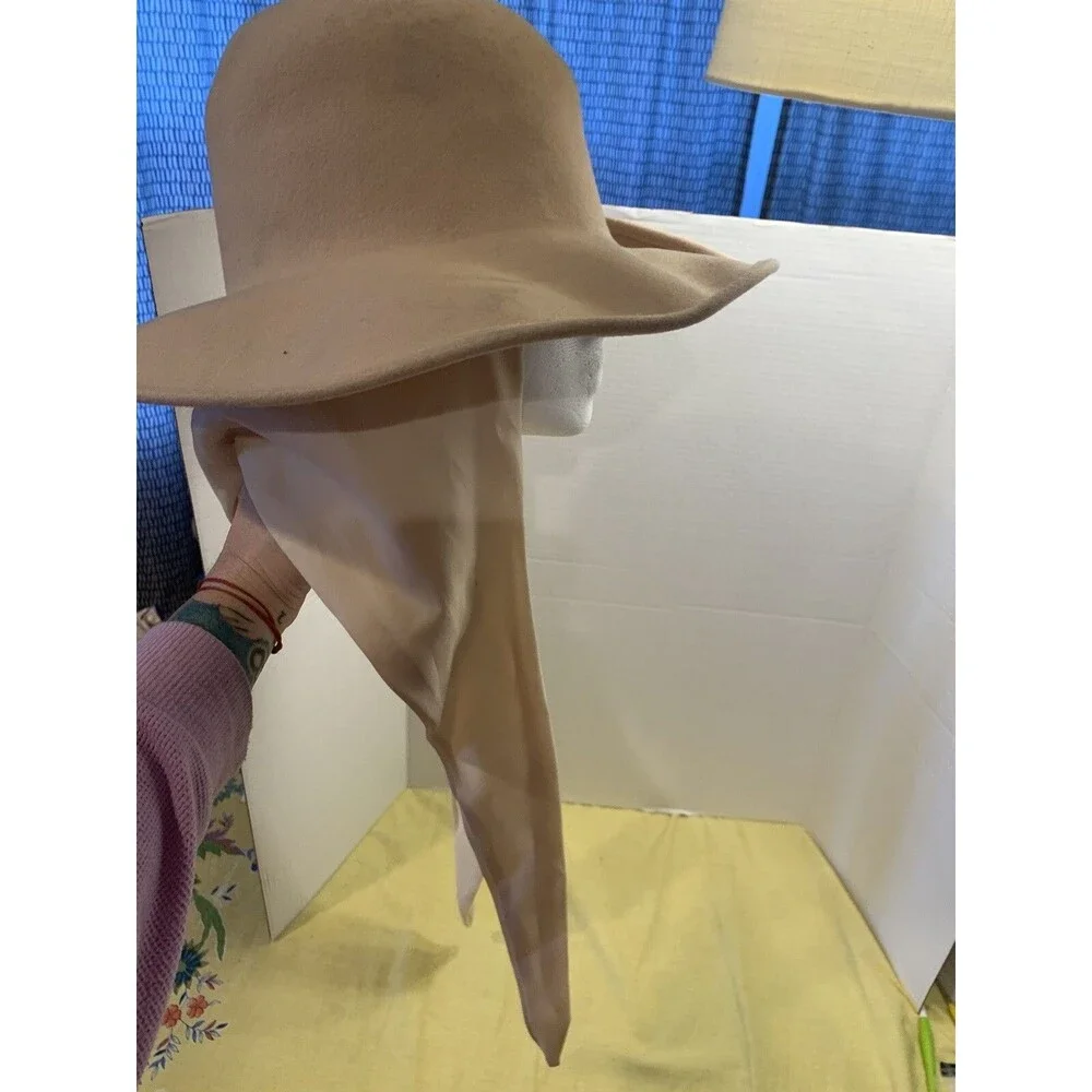Women's Vintage Georgi Felt Hat With Scarf Needs A Little TLC